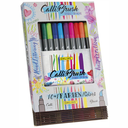 ONLINE Kalligraphie- / Pinsel Stift Calli.Brush 10+1 Farben