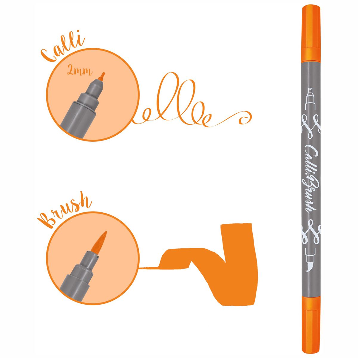 ONLINE Kalligraphie- / Pinsel Stift Calli.Brush neon orange