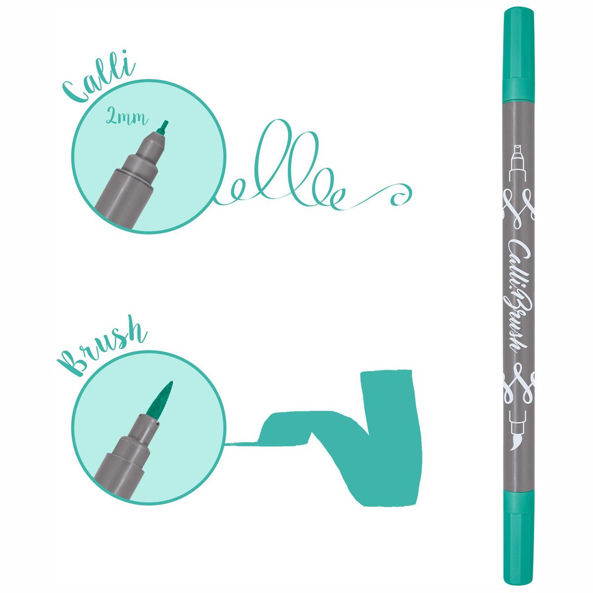ONLINE Kalligraphie- / Pinsel Stift Calli.Brush türkis