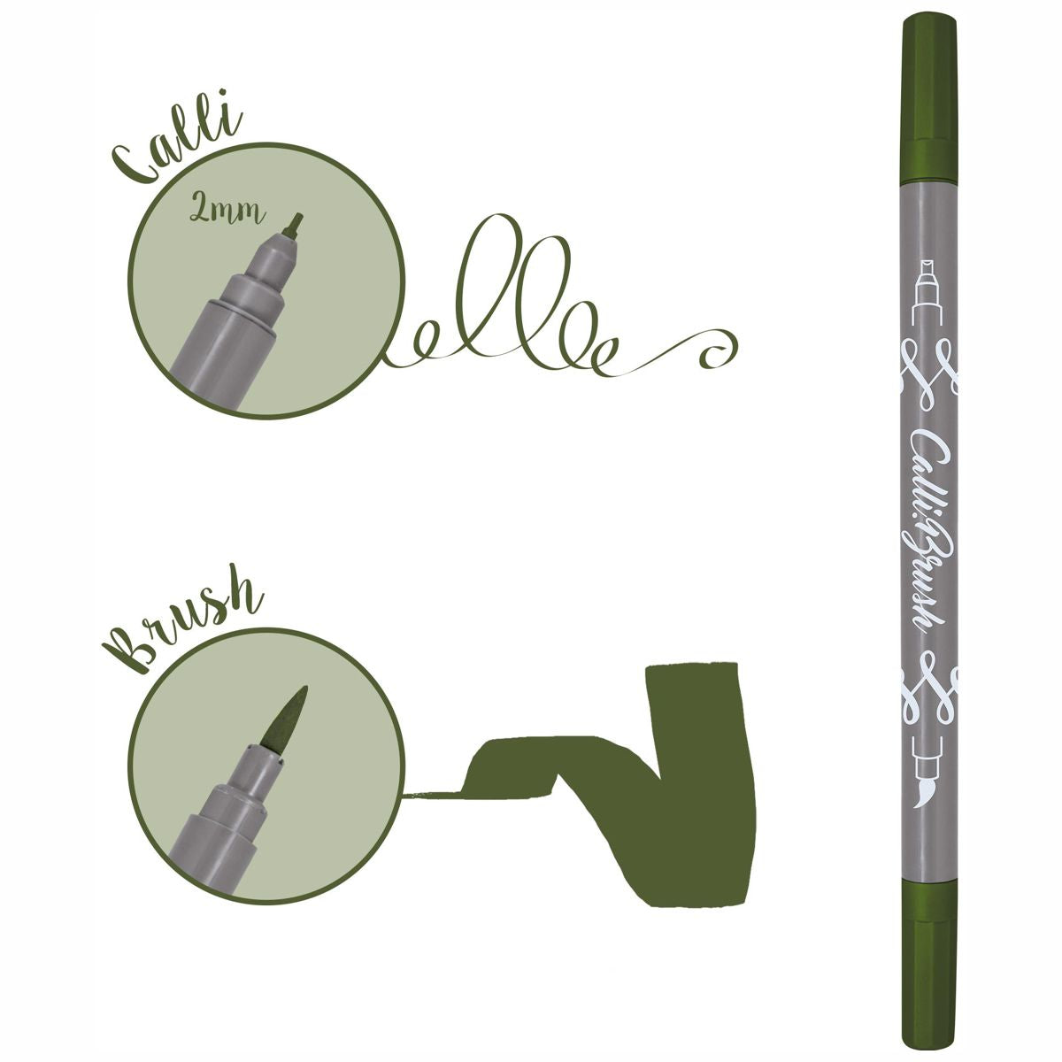 ONLINE Kalligraphie- / Pinsel Stift Calli.Brush olivgrün