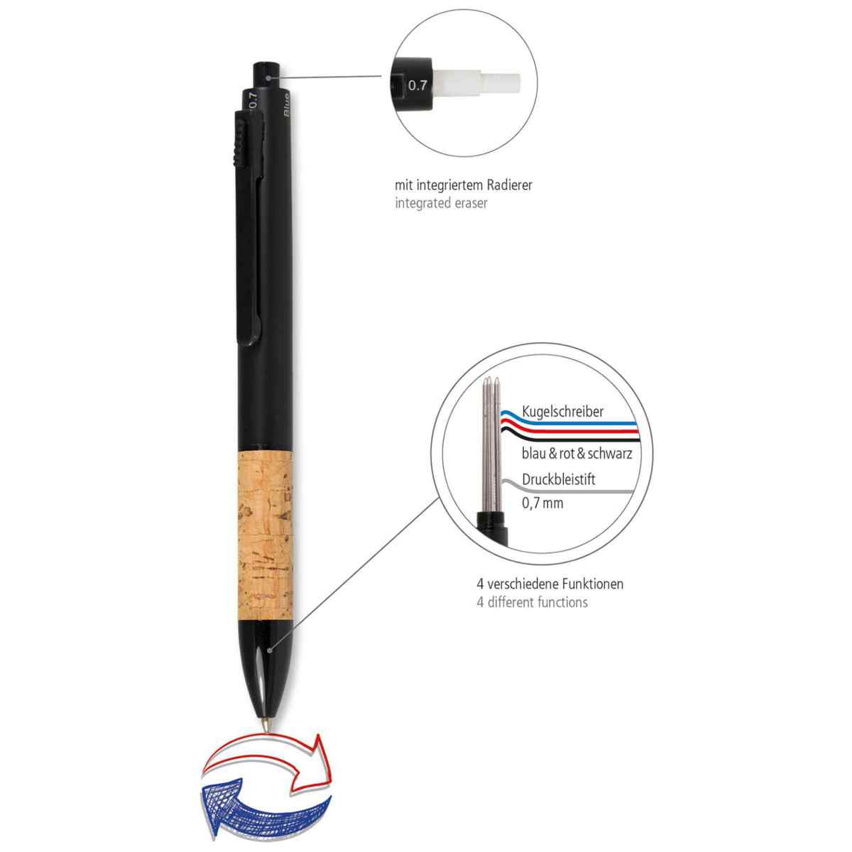 ONLINE Multifunktionsschreiber 3x KS + DB 0,7mm Cork
