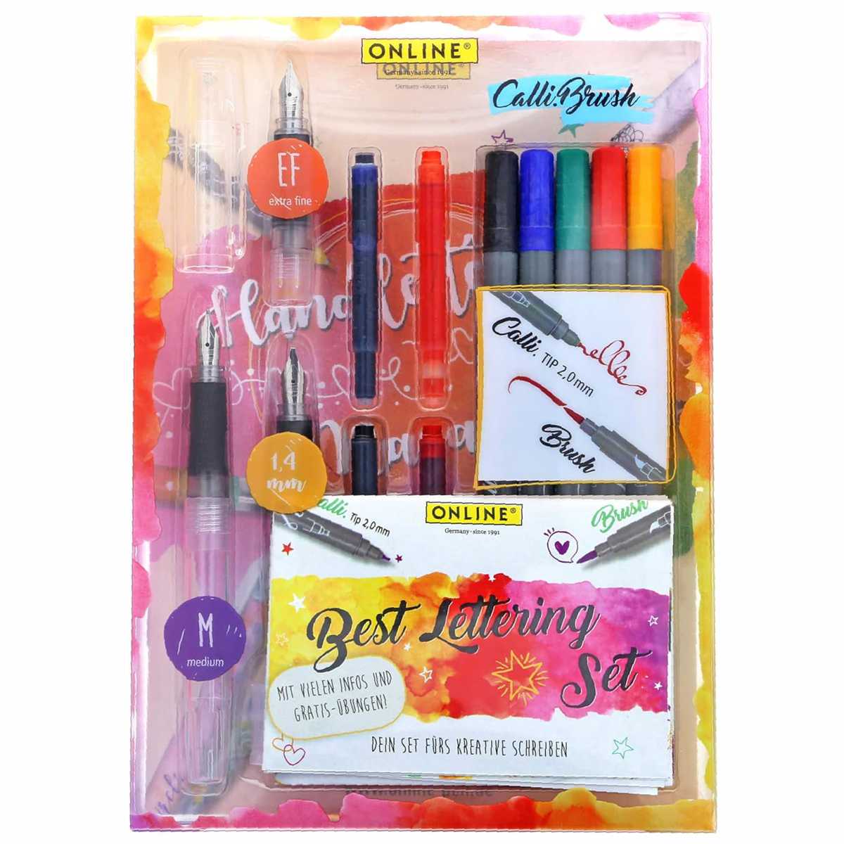 ONLINE Best Lettering Set BachelorIce M / 1,4 / EF + Tinte + Calli.Brush