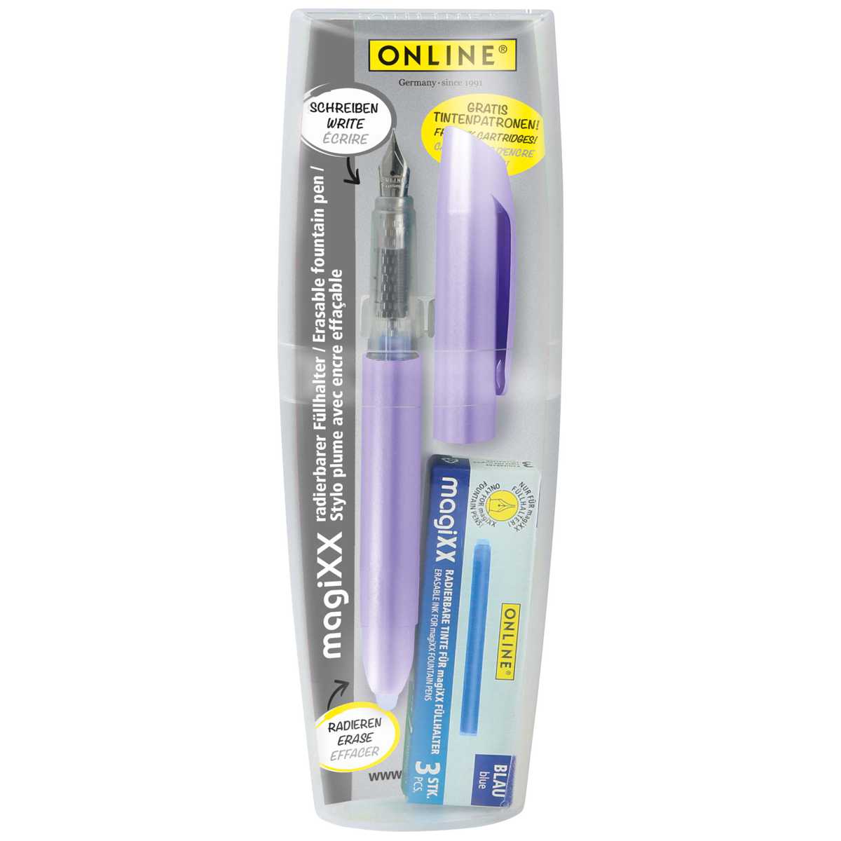 ONLINE Füllhalter Set MagiXX metallic lilac inkl. Tinte in Box