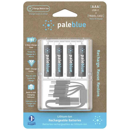 PALEBLUE Akku Micro AAA 1,5V USB-C 600mAh 4 Stück
