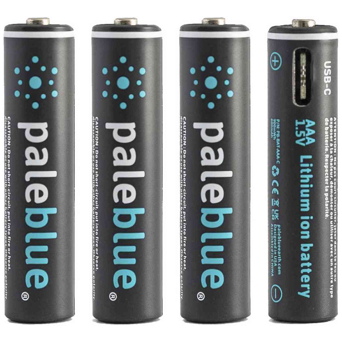 PALEBLUE Akku Micro AAA 1,5V USB-C 600mAh 4 Stück