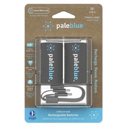PALEBLUE Akku Mono D 1,5V USB-C 7400mAh 2 Stück