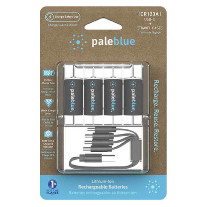 PALEBLUE Akku CR123A 3V USB-C 860mAh 4 Stück