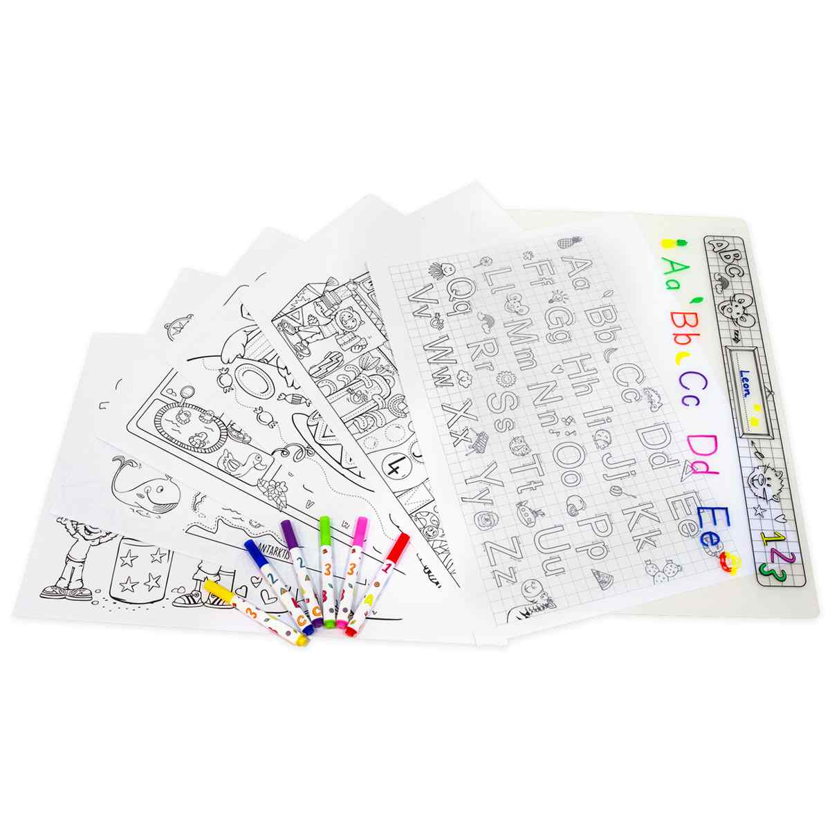TRENDHAUS Schreibunterlage Wisch & Weg 45x30cm ABC CHAMPIONS