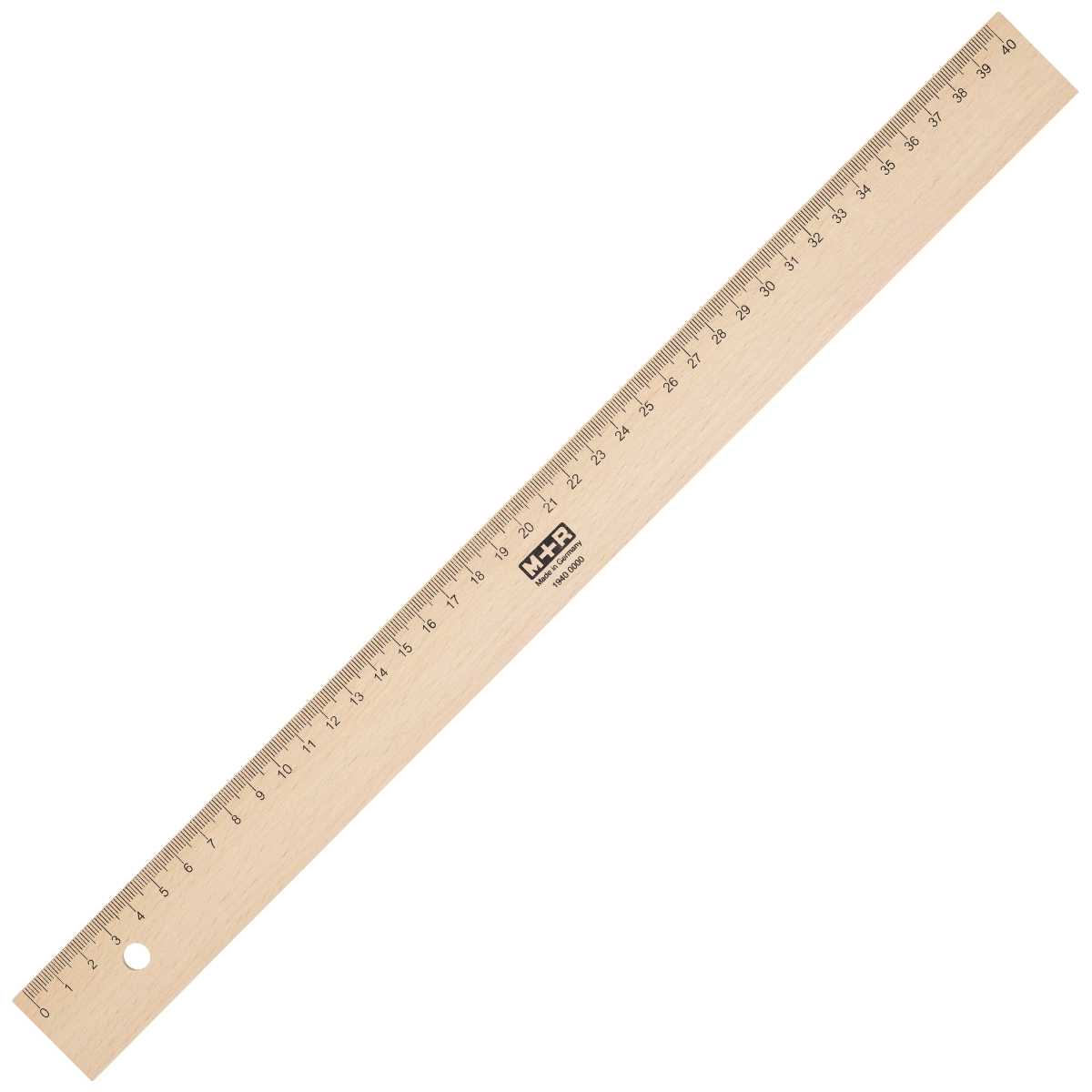 M+R Holzlineal 40cm Buche mit Stahleinlage