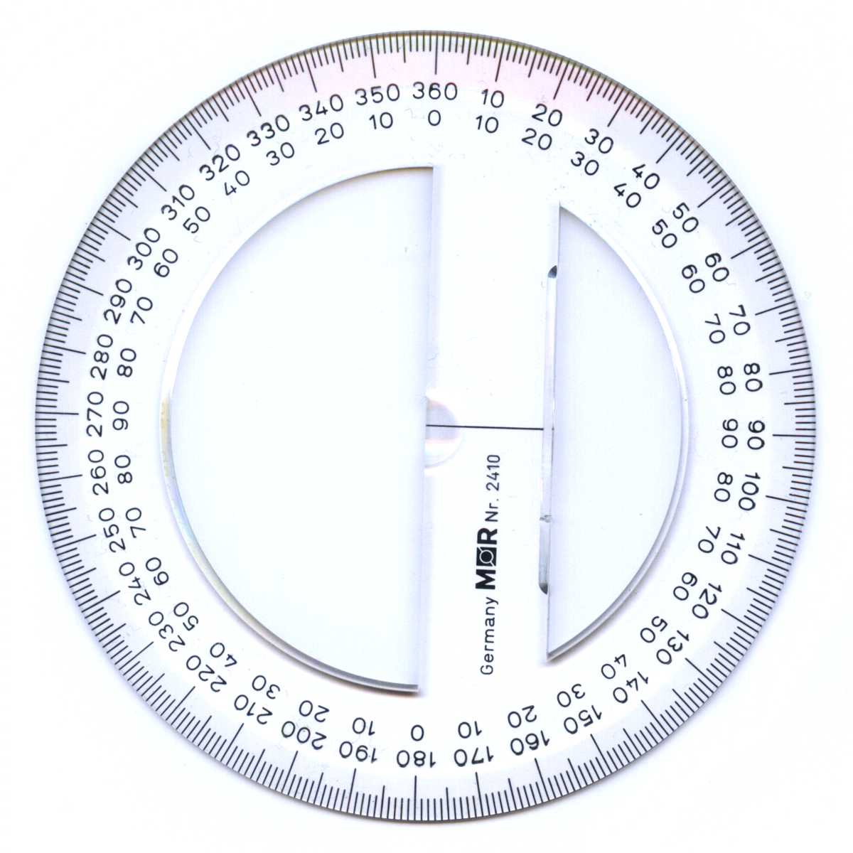 M+R Vollkreis-Winkelmesser 10cm 2410 transparent 360Grad