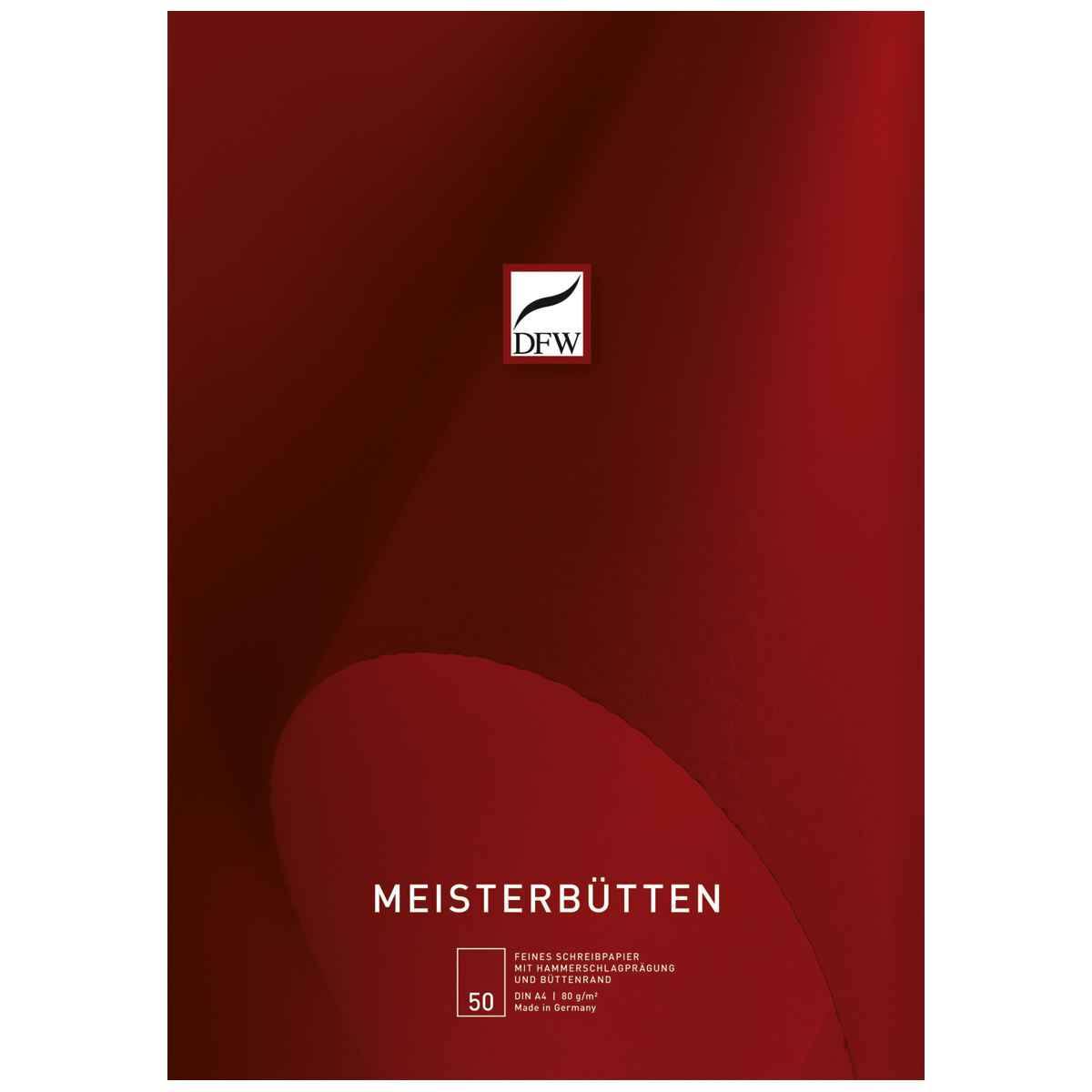 DFW Briefblock Meisterbütten A4 50 Blatt 80g gehämmert + Büttenrand