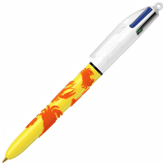 BIC 4-Farb-Kugelschreiber Velours gelb / orange
