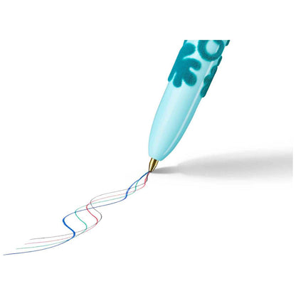 BIC 4-Farb-Kugelschreiber Velours hellblau / dunkelblau