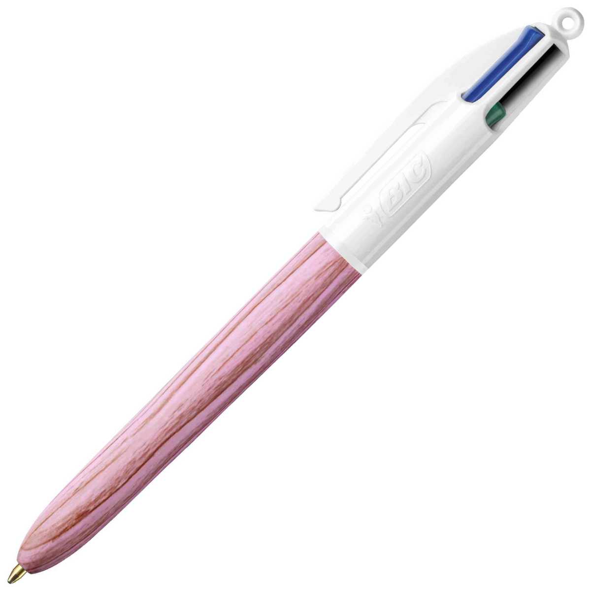 BIC 4-Farb-Kugelschreiber 4Colours WOOD STYLE rosa