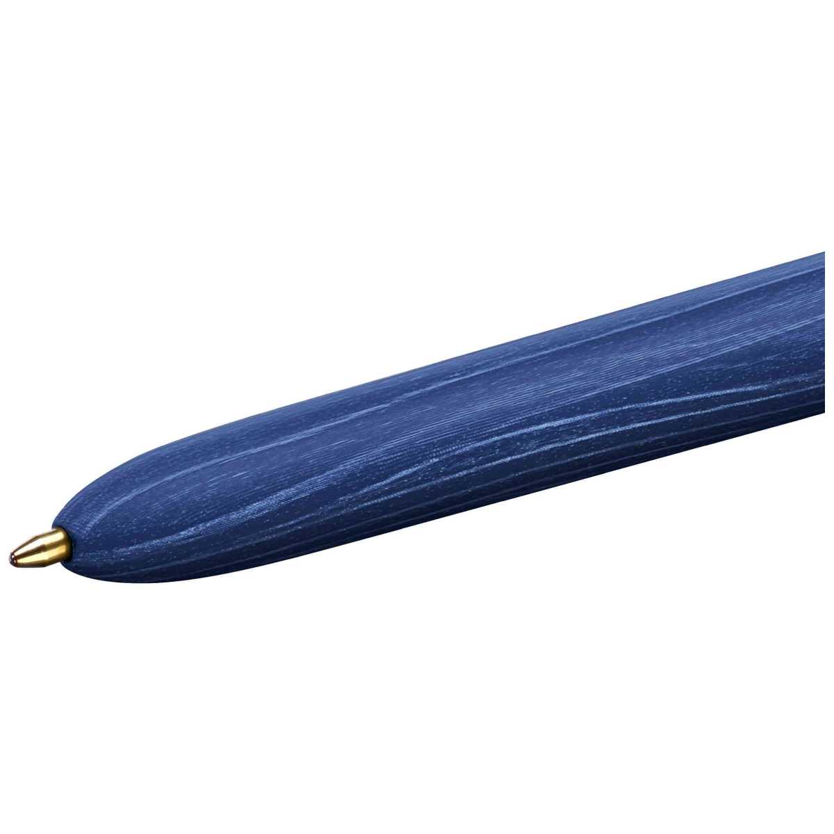BIC 4-Farb-Kugelschreiber 4Colours WOOD STYLE blau