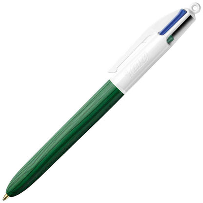 BIC 4-Farb-Kugelschreiber 4Colours WOOD STYLE grün