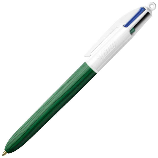 BIC 4-Farb-Kugelschreiber 4Colours WOOD STYLE grün