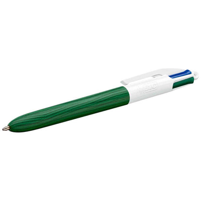 BIC 4-Farb-Kugelschreiber 4Colours WOOD STYLE grün