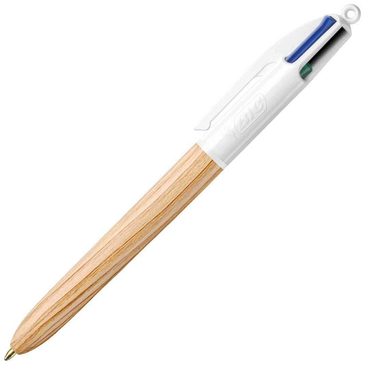 BIC 4-Farb-Kugelschreiber 4Colours WOOD STYLE natur