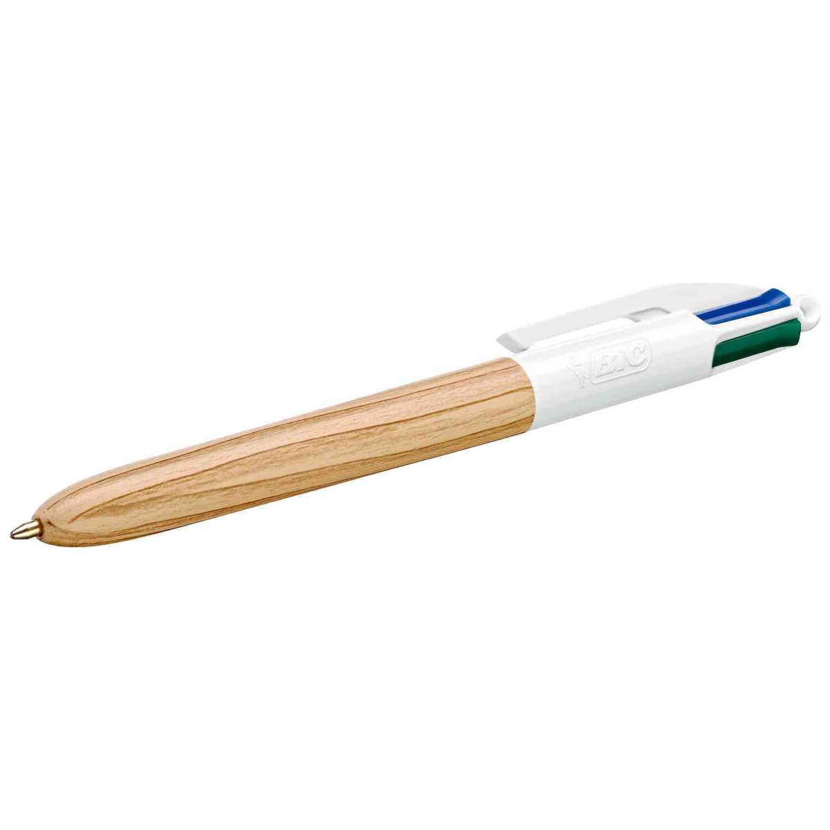 BIC 4-Farb-Kugelschreiber 4Colours WOOD STYLE natur