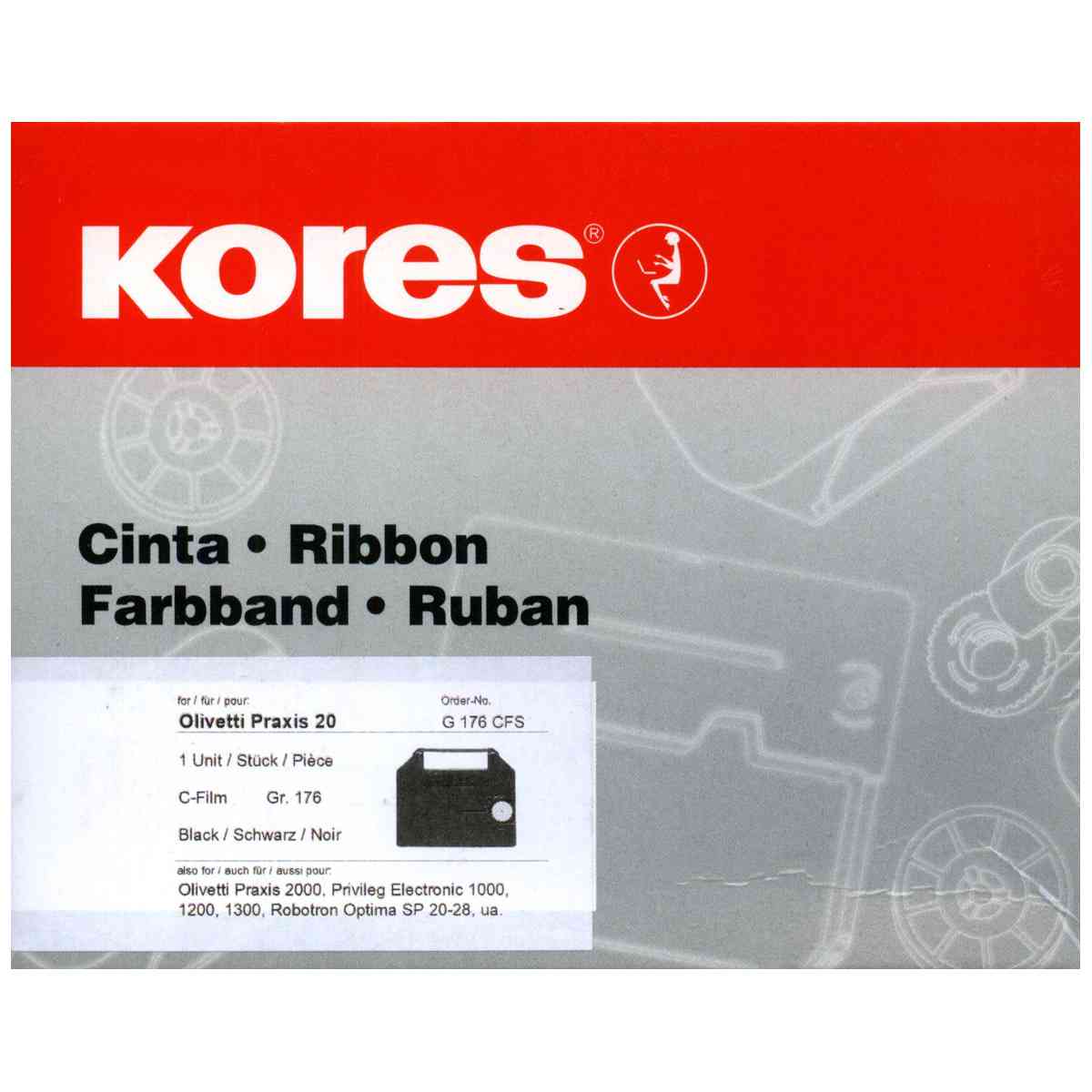 KORES Farbband Gr. 176C schwarz Olivetti Praxis 20