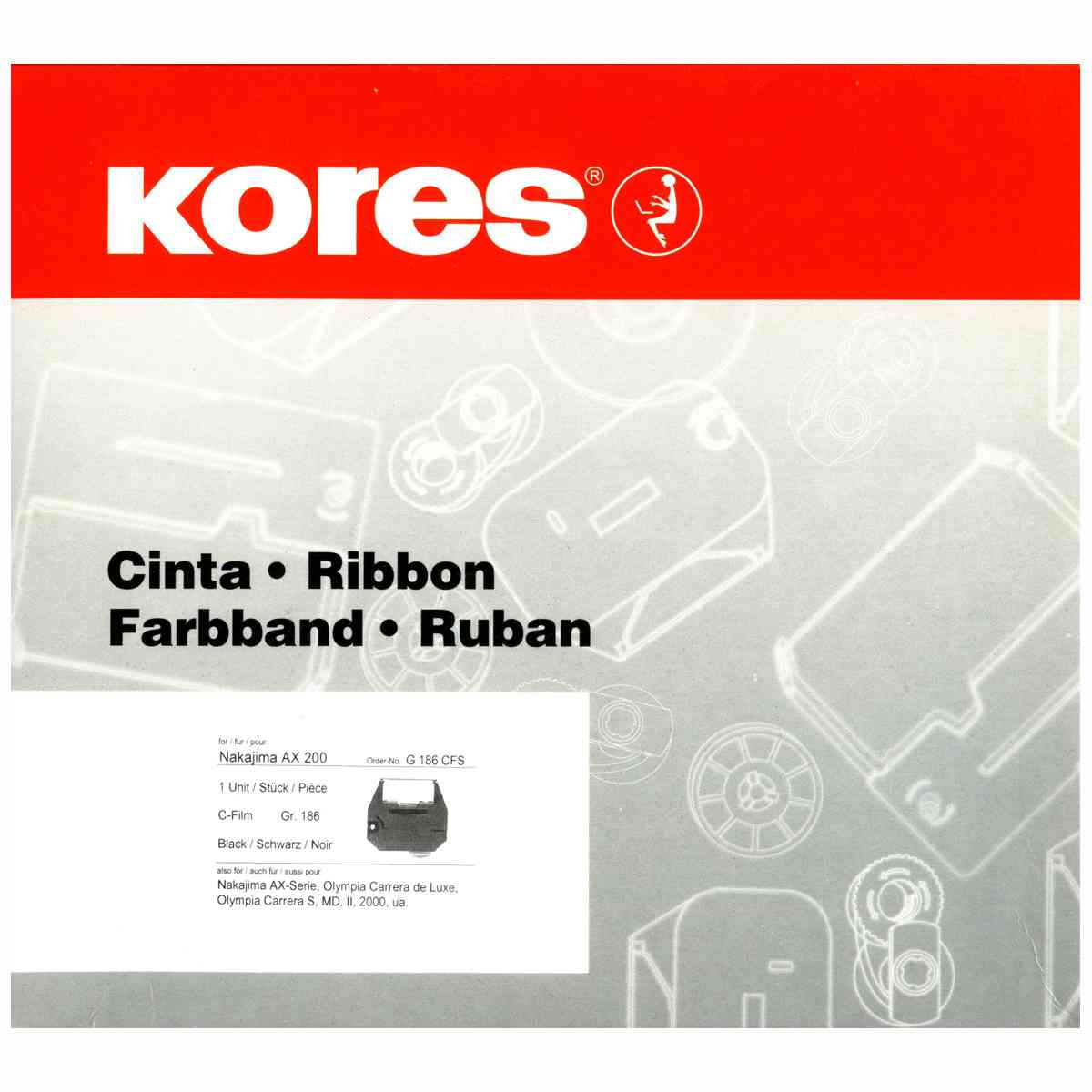 KORES Farbband Gr. 186C Olympia Carrera 8mm Nakjima AX200