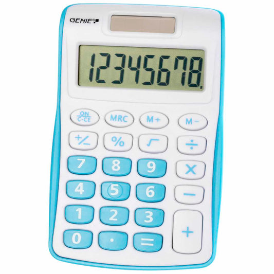 GENIE 120B Taschenrechner blau 8-stellig DUAL-Power