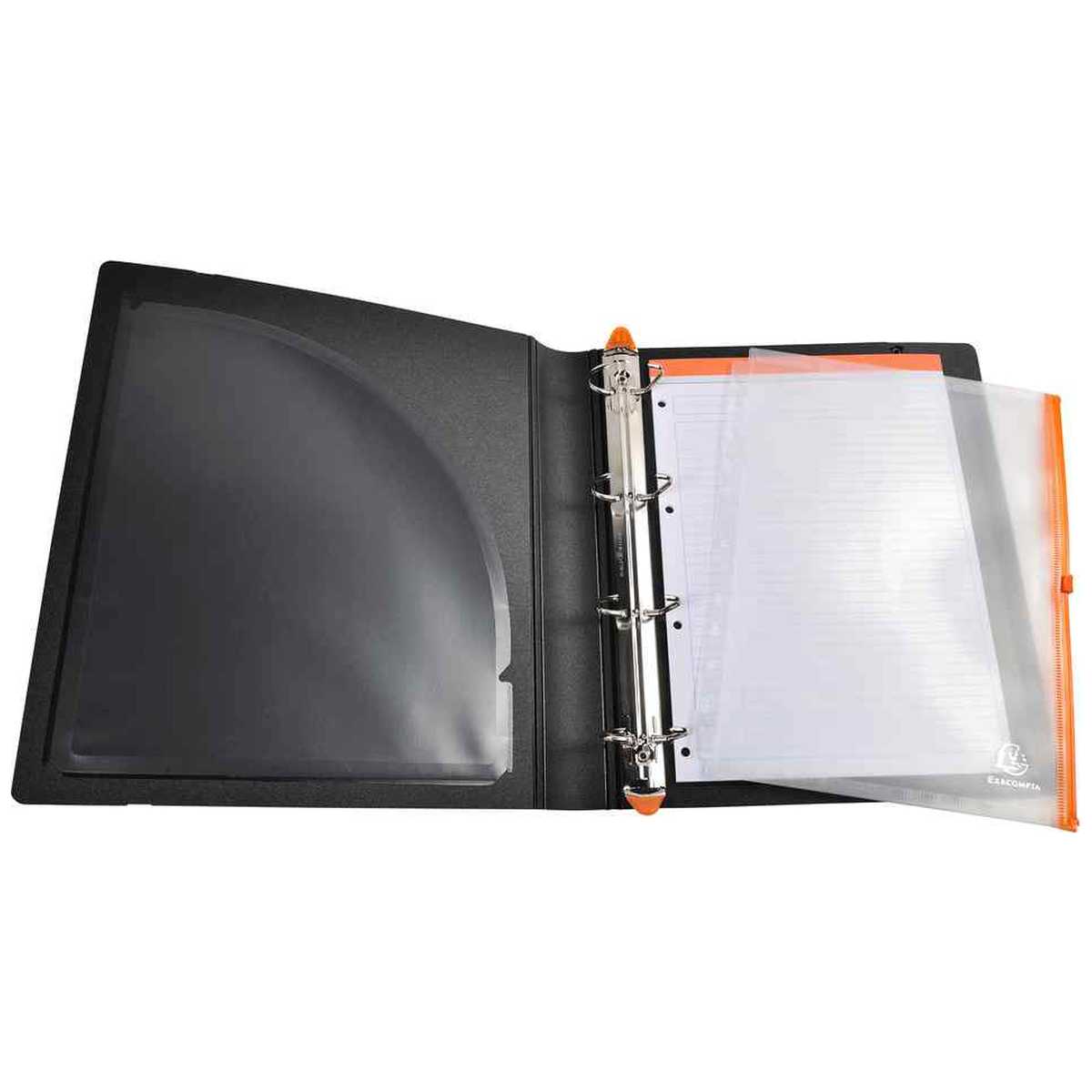EXACOMPTA Ringbuch Exactive A4 4-Ring 50mm schwarz m.Gummizug