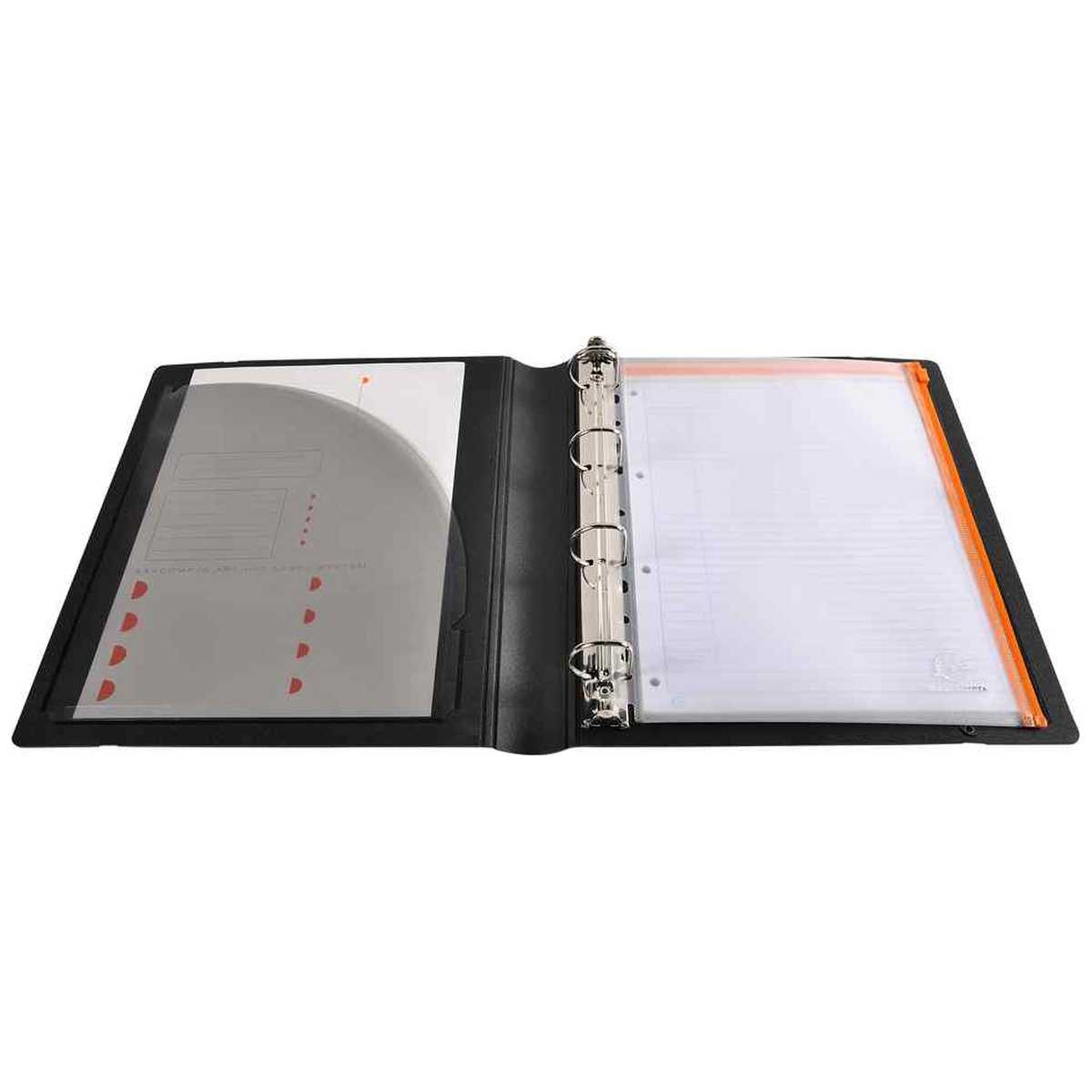 EXACOMPTA Ringbuch Exactive A4 4-Ring 50mm schwarz m.Gummizug