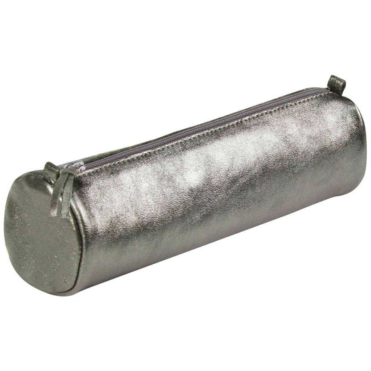 CLAIREFONTAINE Schlamperrolle rund 5,5 x 22cm echt Leder graphite metallic