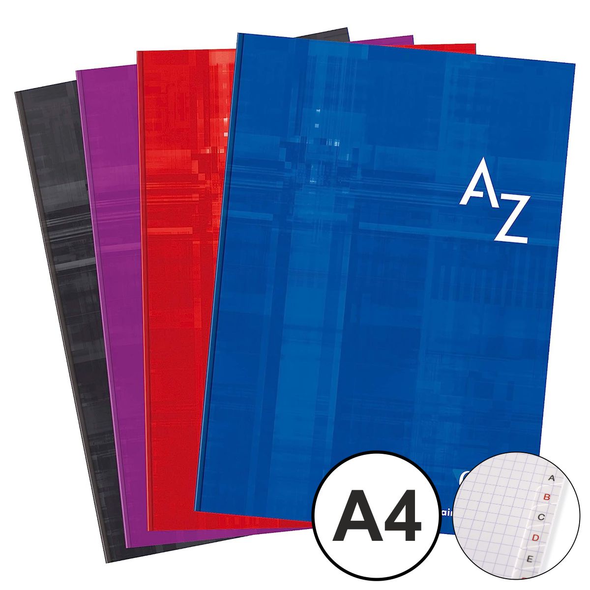 CLAIREFONTAINE Registerbuch fester Einband A4 kariert A-Z 96 Blatt