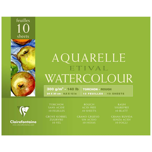 CLAIRFONTAINE Aquarellblock ETIVAL 24x30cm 300g torchon 10 Blatt