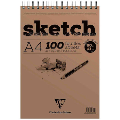 CLAIREFONTAINE Skizzenblock A4 90g 100 Blatt weiß