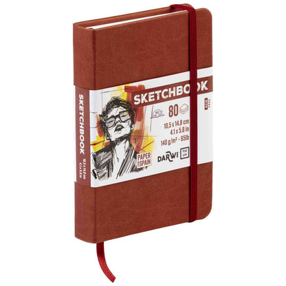 DARWI Skizzenbuch mit Gummizug A6 80 Blatt 140g terrakotta