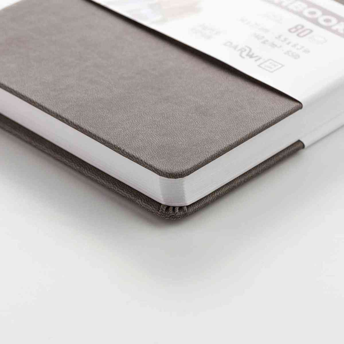 DARWI Skizzenbuch mit Gummizug 14x14cm 80 Blatt 140g braun