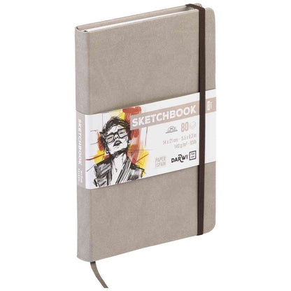 DARWI Skizzenbuch mit Gummizug 14x21cm 80 Blatt 140g maulwurf