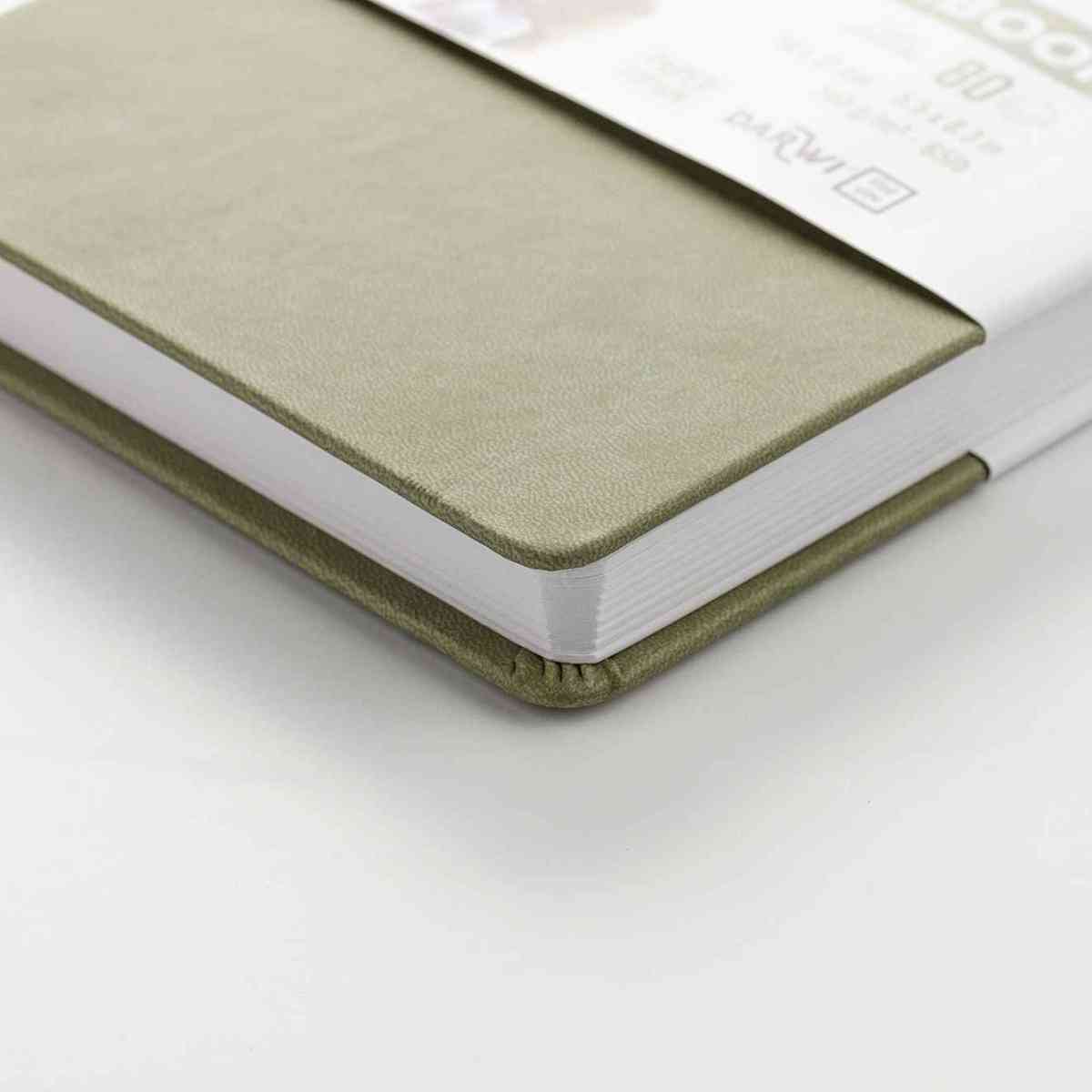 DARWI Skizzenbuch mit Gummizug 14x21cm 80 Blatt 140g khaki