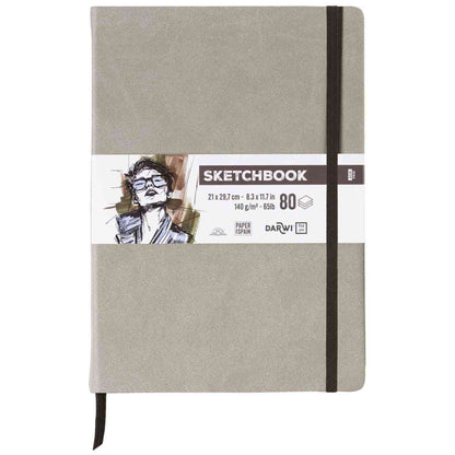 DARWI Skizzenbuch mit Gummizug A4 80 Blatt 140g maulwurf