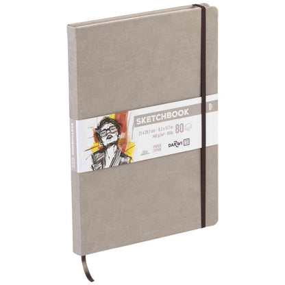 DARWI Skizzenbuch mit Gummizug A4 80 Blatt 140g maulwurf