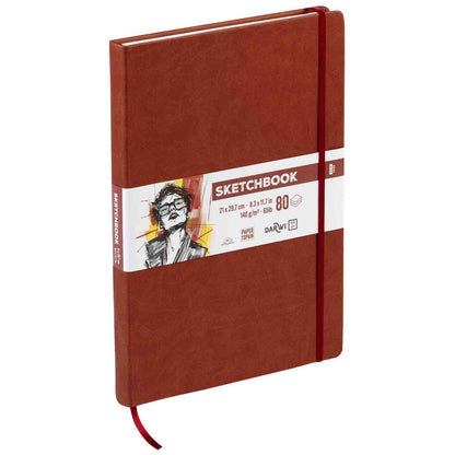 DARWI Skizzenbuch mit Gummizug A4 80 Blatt 140g terrakotta