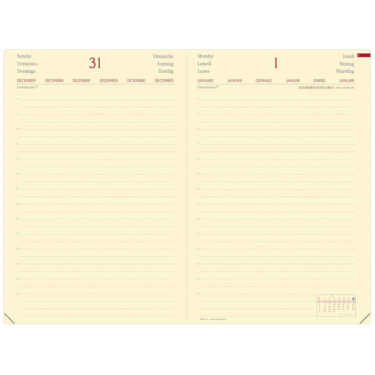 QUO VADIS Buchkalender A5 377009Q DAILY 24 16x24cm schwarz 2024 1T/1S