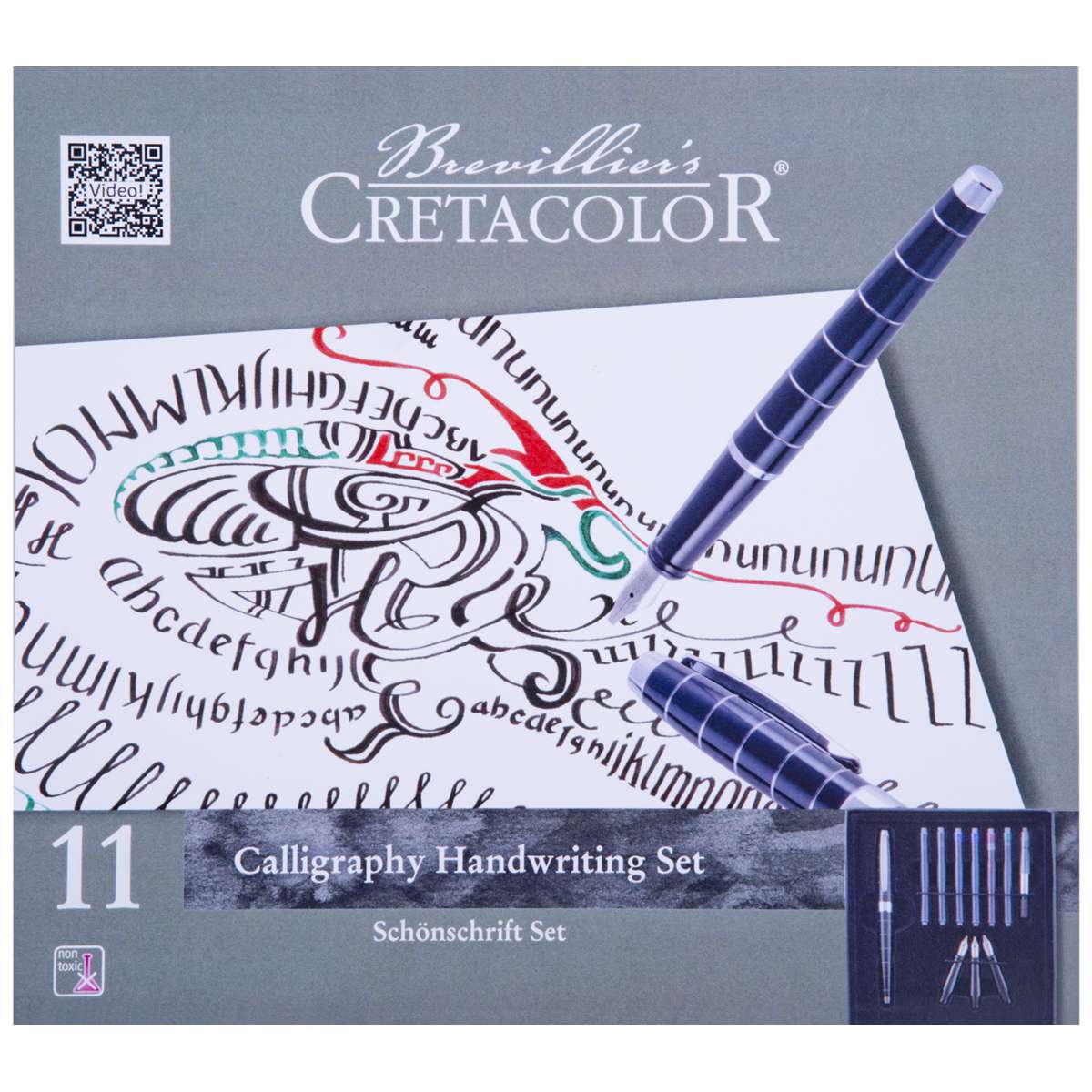 CRETACOLOR Füllhalter Kalligraphie Set 11-teilig 1,1 / 1,5 / 1,9 mm + Zubehör