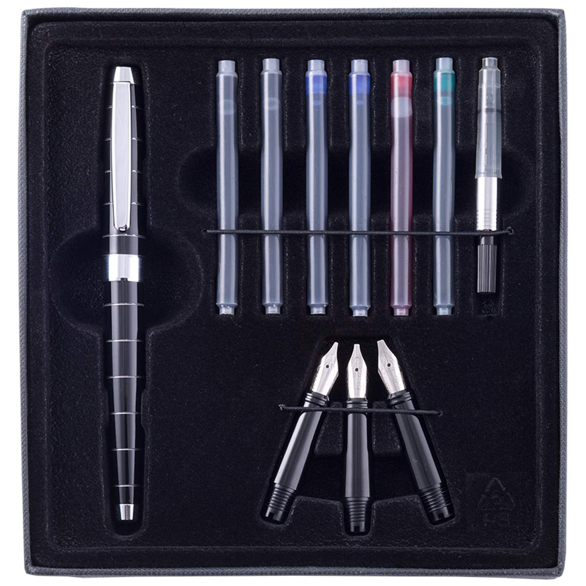 CRETACOLOR Füllhalter Kalligraphie Set 11-teilig 1,1 / 1,5 / 1,9 mm + Zubehör