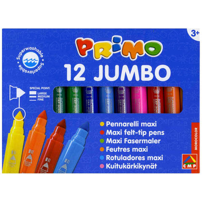 PRIMO Fasermaler Jumbo mit Multispitze 1-7mm 12 Stück