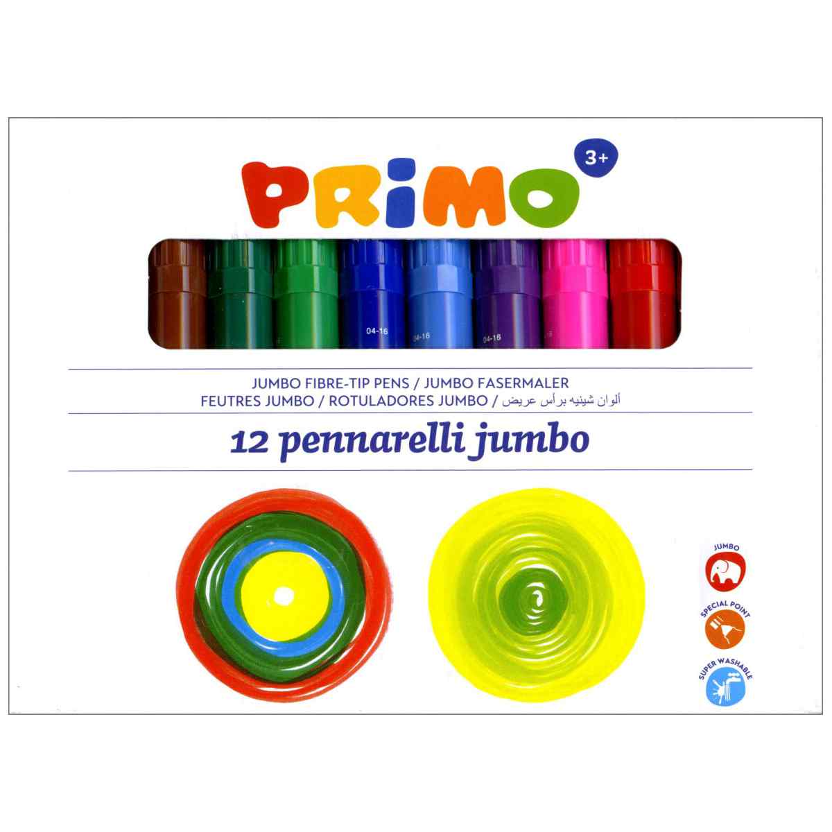 PRIMO Fasermaler Jumbo mit Multispitze 1-7mm 12 Stück